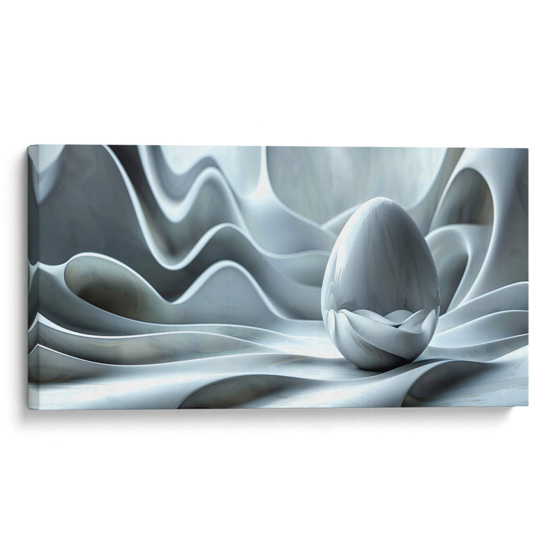 Huevo Abstracto - Blanco - 1 - DeLaVegaGaming | Cuadro decorativo de Canvas Lab