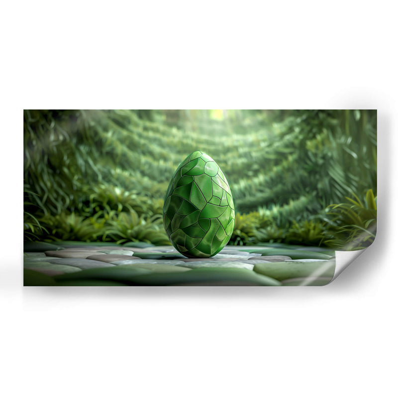Huevo Abstracto - Verde - 3 - DeLaVegaGaming | Cuadro decorativo de Canvas Lab