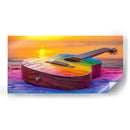 GUITARRA Y PLAYA - Cecilia Flores | Cuadro decorativo de Canvas Lab