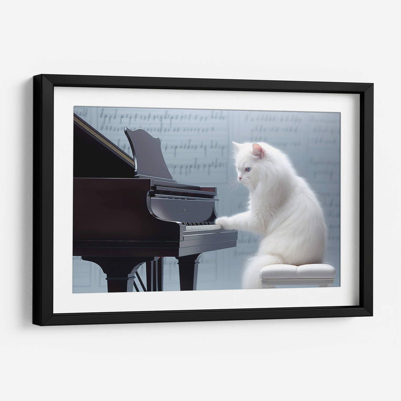 GATO TOCANDO EL PIANO - Cecilia Flores | Cuadro decorativo de Canvas Lab