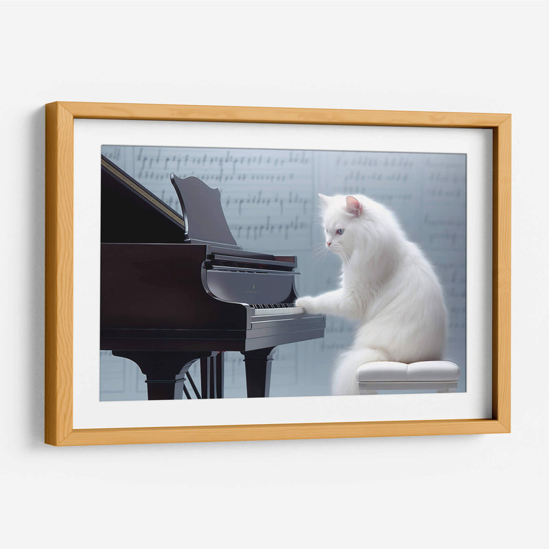 GATO TOCANDO EL PIANO - Cecilia Flores | Cuadro decorativo de Canvas Lab