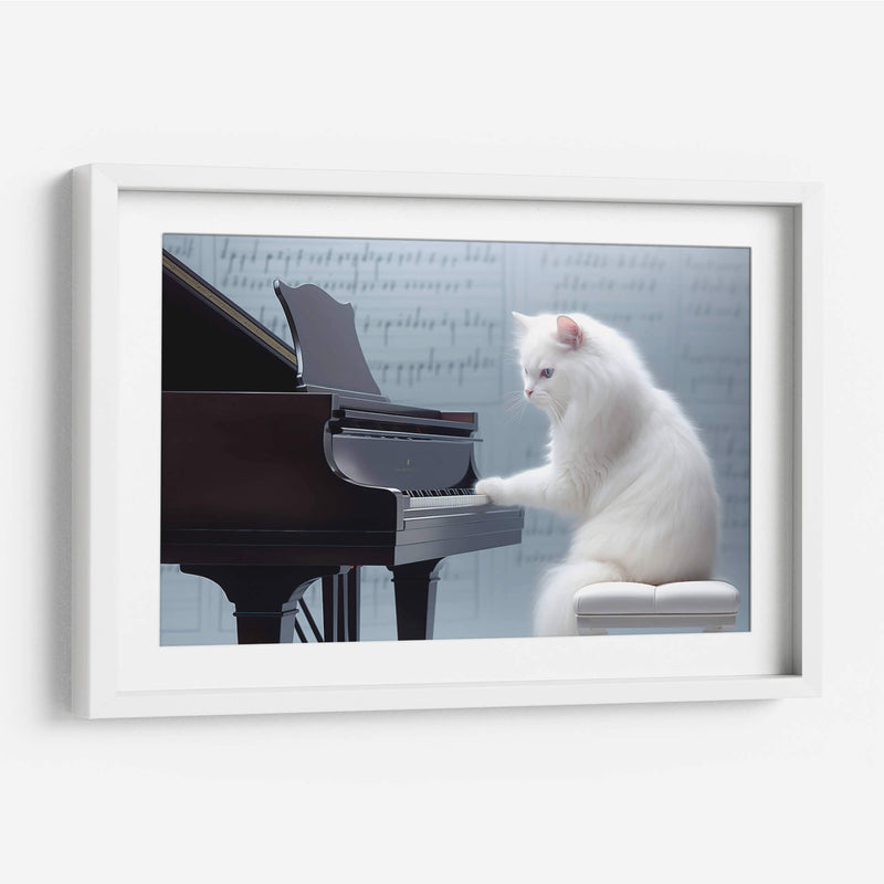 GATO TOCANDO EL PIANO - Cecilia Flores | Cuadro decorativo de Canvas Lab