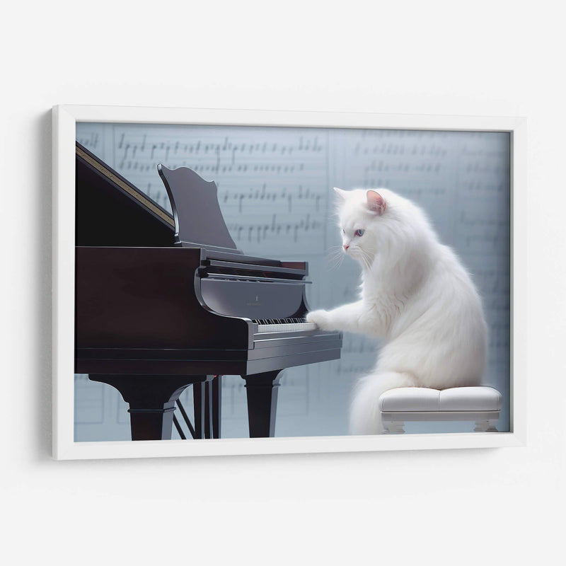 GATO TOCANDO EL PIANO - Cecilia Flores | Cuadro decorativo de Canvas Lab