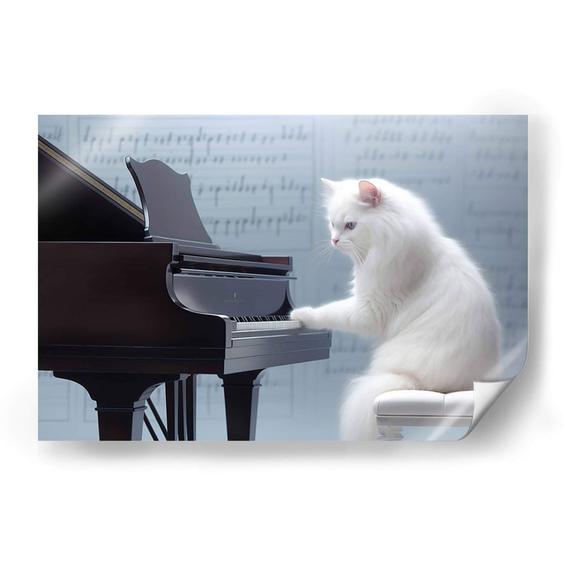 GATO TOCANDO EL PIANO - Cecilia Flores | Cuadro decorativo de Canvas Lab