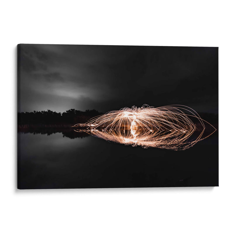 Light painting; Reflejos de noche - Claudia Luna | Cuadro decorativo de Canvas Lab