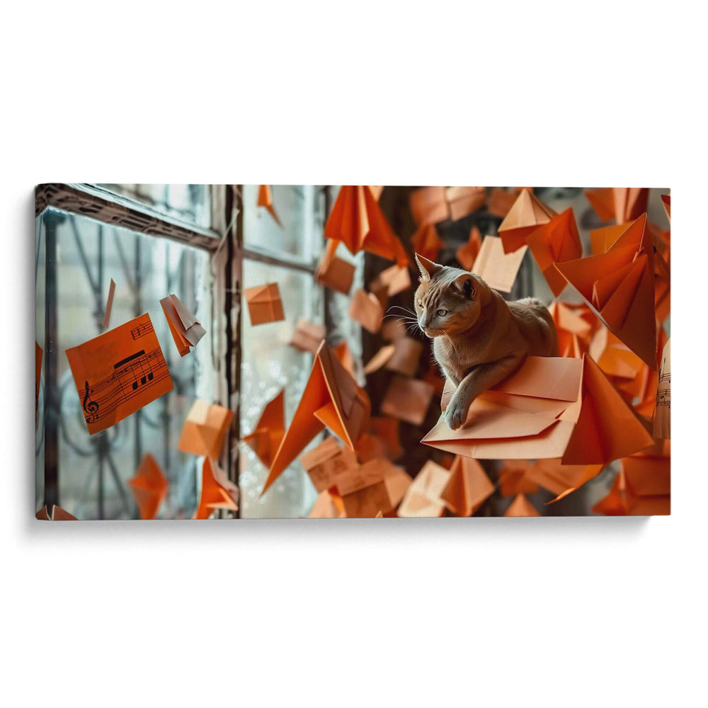 Gato y Papel - Cecilia Flores | Cuadro decorativo de Canvas Lab