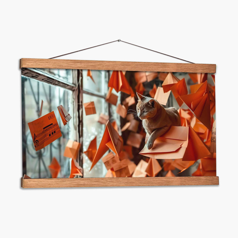 Gato y Papel - Cecilia Flores | Cuadro decorativo de Canvas Lab