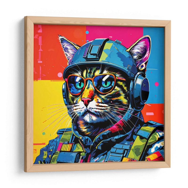 Gato Militar Pop Art - LizmarArt | Cuadro decorativo de Canvas Lab