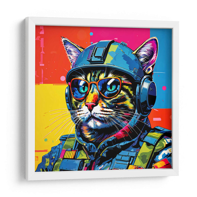 Gato Militar Pop Art - LizmarArt | Cuadro decorativo de Canvas Lab