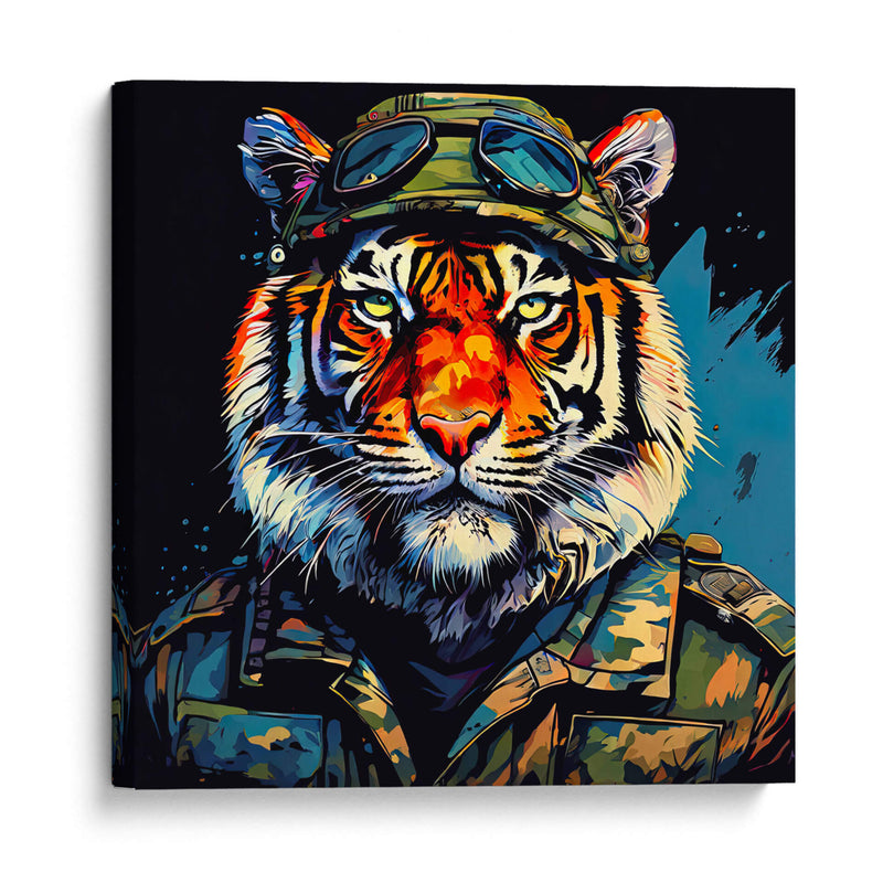 Tigre Militar Pop Art - LizmarArt | Cuadro decorativo de Canvas Lab