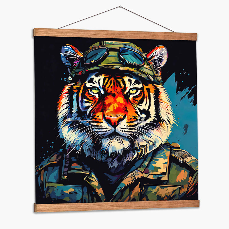 Tigre Militar Pop Art - LizmarArt | Cuadro decorativo de Canvas Lab