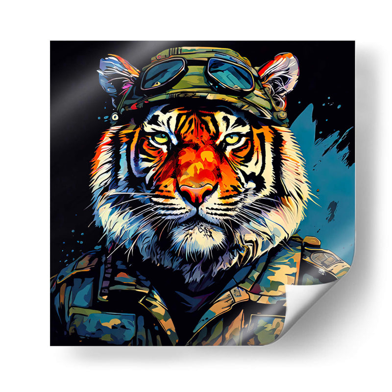 Tigre Militar Pop Art - LizmarArt | Cuadro decorativo de Canvas Lab