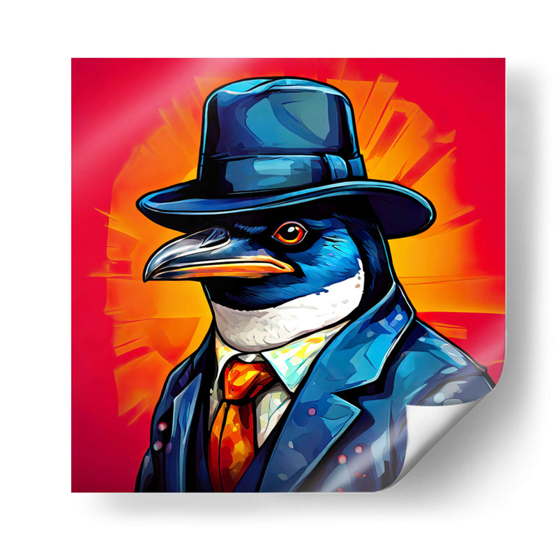 Pingüino Detective Pop Art - LizmarArt | Cuadro decorativo de Canvas Lab