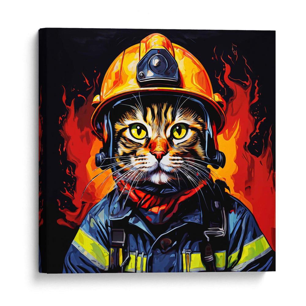 Gato Bombero Pop Art - LizmarArt | Cuadro decorativo de Canvas Lab