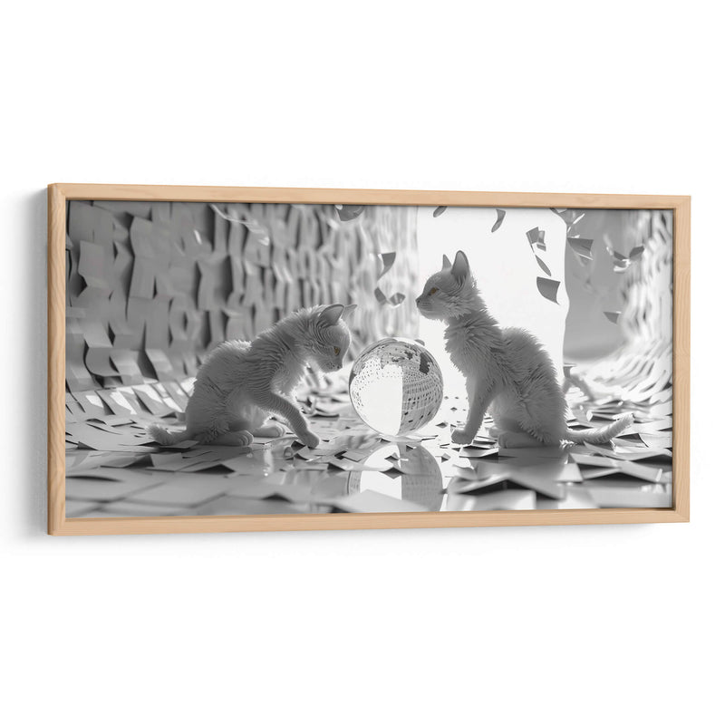 Gatos y Papel - Cecilia Flores | Cuadro decorativo de Canvas Lab
