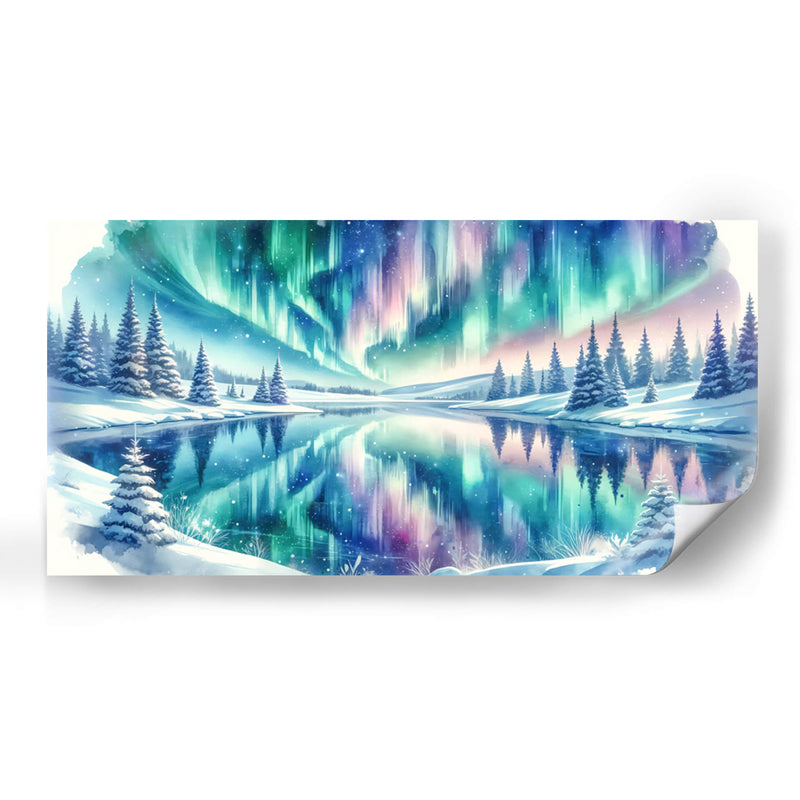 Auroral boreal en lago - Gitano! | Cuadro decorativo de Canvas Lab