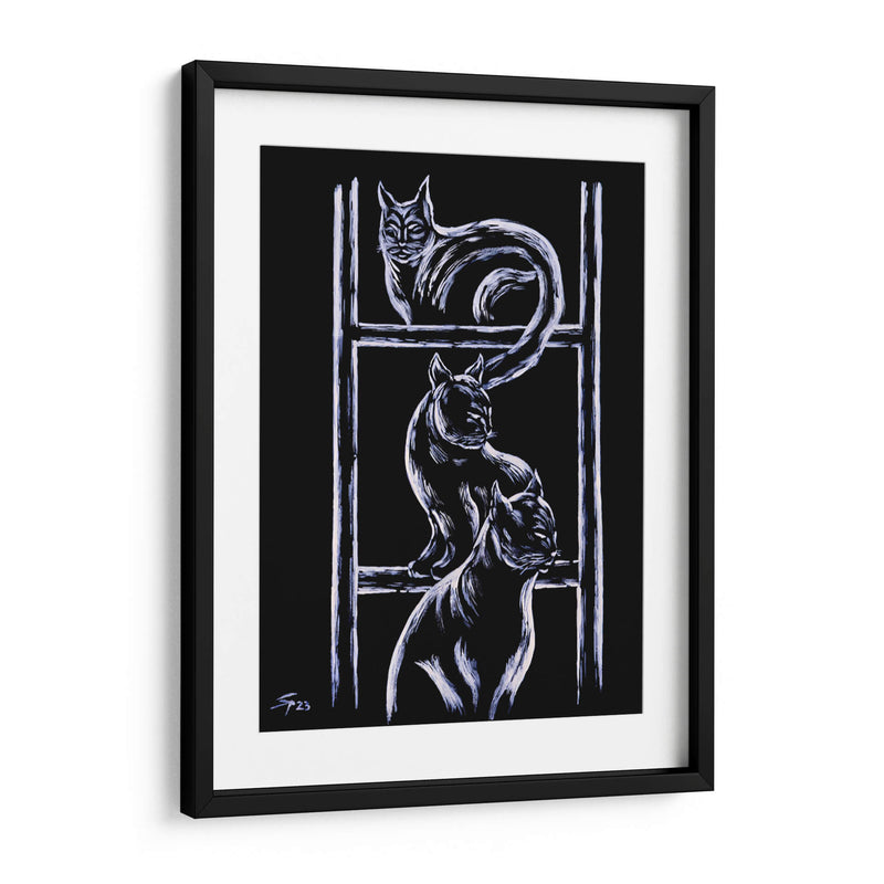 GATOS EN LA ESCALERA - Sergio Spíndola Arte | Cuadro decorativo de Canvas Lab