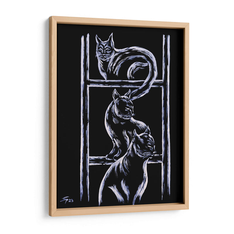 GATOS EN LA ESCALERA - Sergio Spíndola Arte | Cuadro decorativo de Canvas Lab