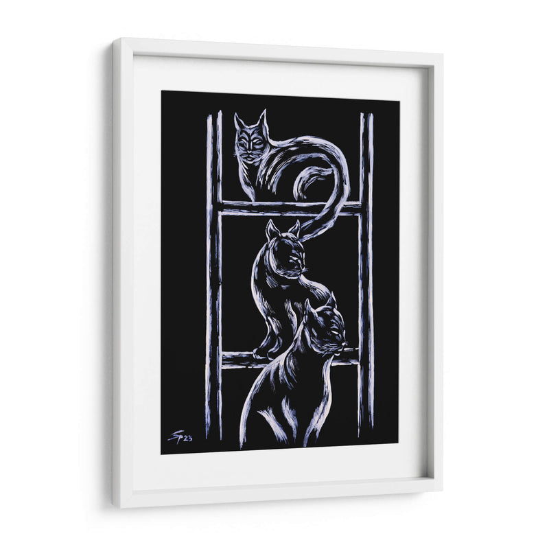 GATOS EN LA ESCALERA - Sergio Spíndola Arte | Cuadro decorativo de Canvas Lab