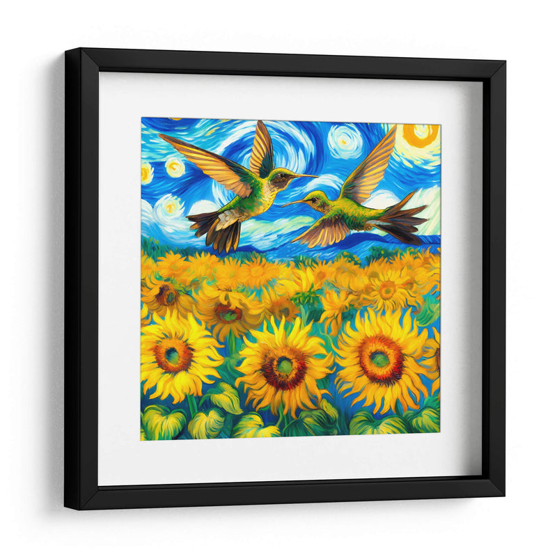 Colibries sobre campo de girasoles - Gitano! | Cuadro decorativo de Canvas Lab