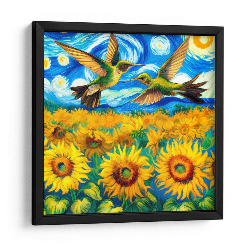 Colibries sobre campo de girasoles - Gitano! | Cuadro decorativo de Canvas Lab