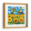 Colibries sobre campo de girasoles - Gitano! | Cuadro decorativo de Canvas Lab