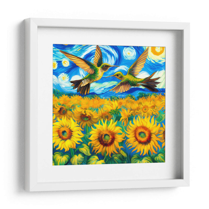 Colibries sobre campo de girasoles - Gitano! | Cuadro decorativo de Canvas Lab