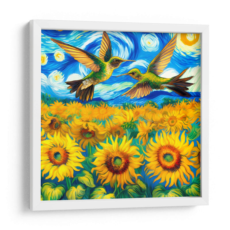 Colibries sobre campo de girasoles - Gitano! | Cuadro decorativo de Canvas Lab