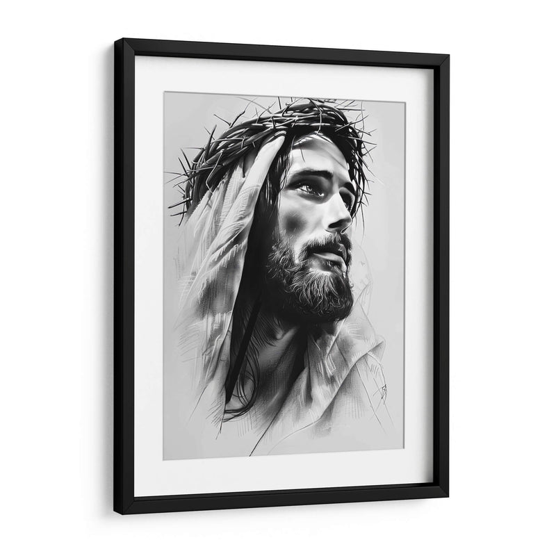 Jesus en blanco y negro - Paltik Arte Digital | Cuadro decorativo de Canvas Lab