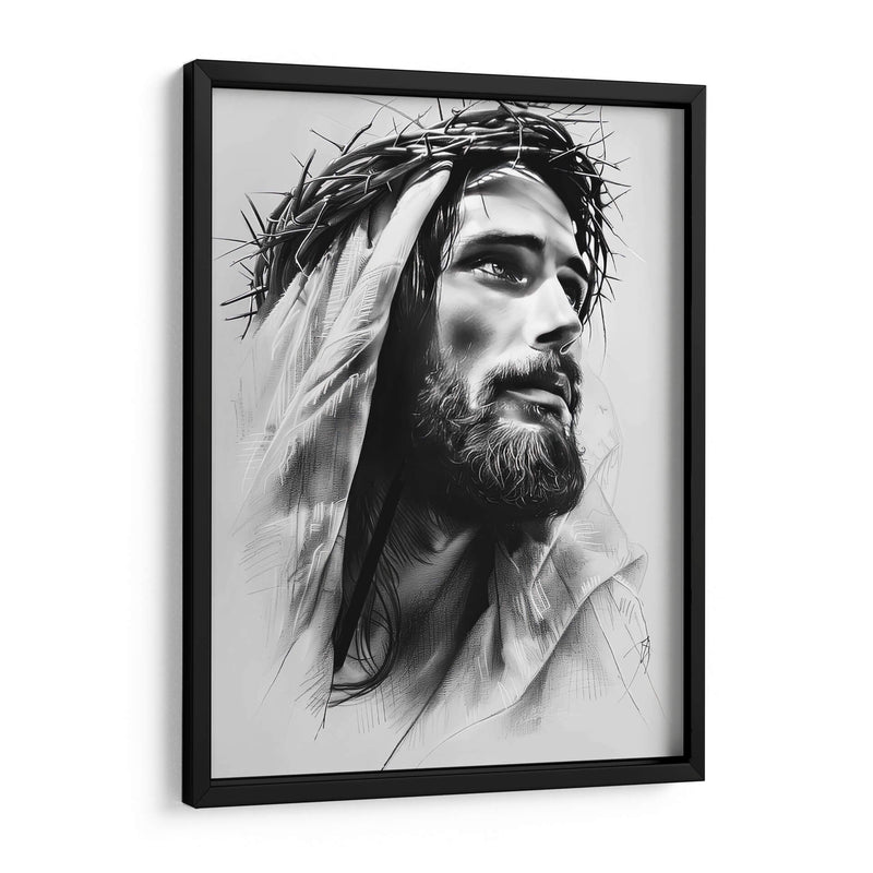 Jesus en blanco y negro - Paltik Arte Digital | Cuadro decorativo de Canvas Lab