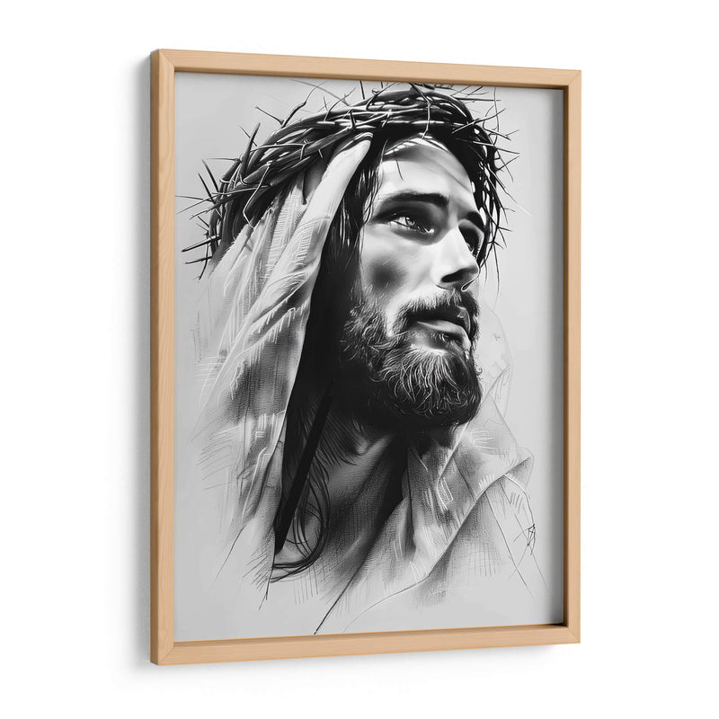 Jesus en blanco y negro - Paltik Arte Digital | Cuadro decorativo de Canvas Lab