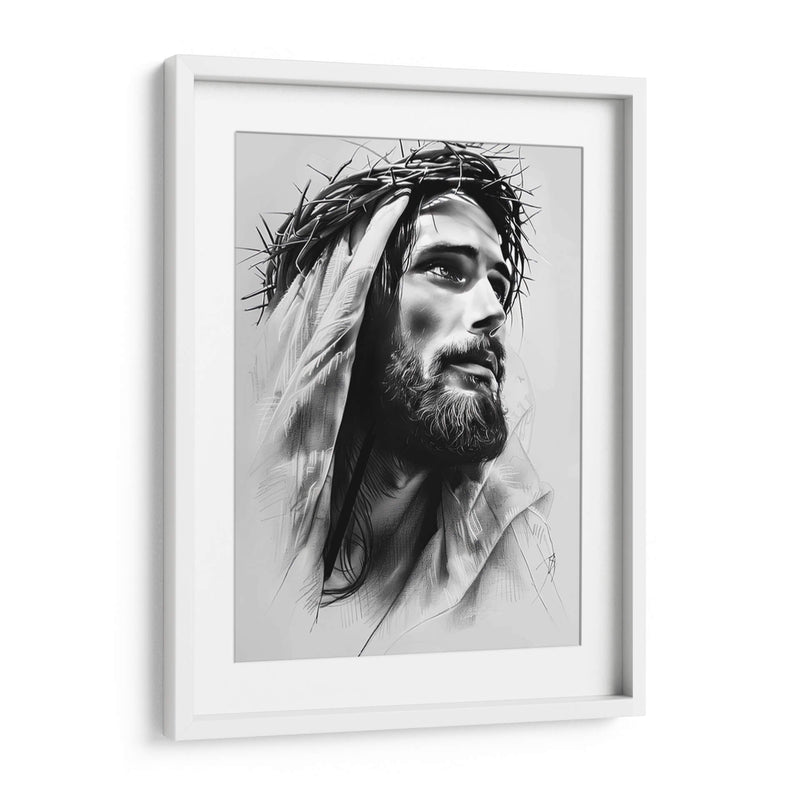 Jesus en blanco y negro - Paltik Arte Digital | Cuadro decorativo de Canvas Lab