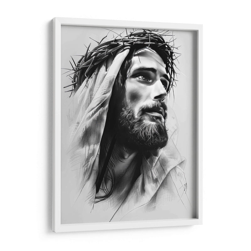 Jesus en blanco y negro - Paltik Arte Digital | Cuadro decorativo de Canvas Lab