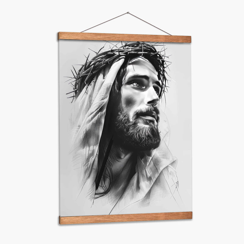 Jesus en blanco y negro - Paltik Arte Digital | Cuadro decorativo de Canvas Lab