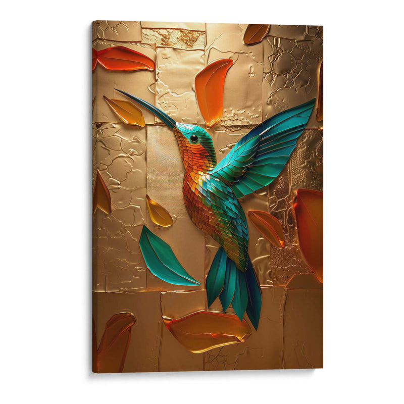 Colibrí en Oro - Dav Madrid | Cuadro decorativo de Canvas Lab