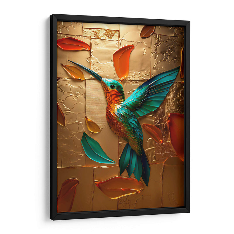 Colibrí en Oro - Dav Madrid | Cuadro decorativo de Canvas Lab