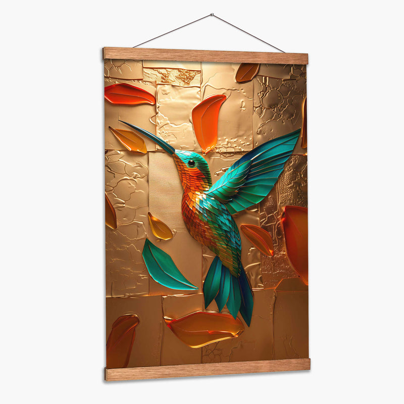 Colibrí en Oro - Dav Madrid | Cuadro decorativo de Canvas Lab