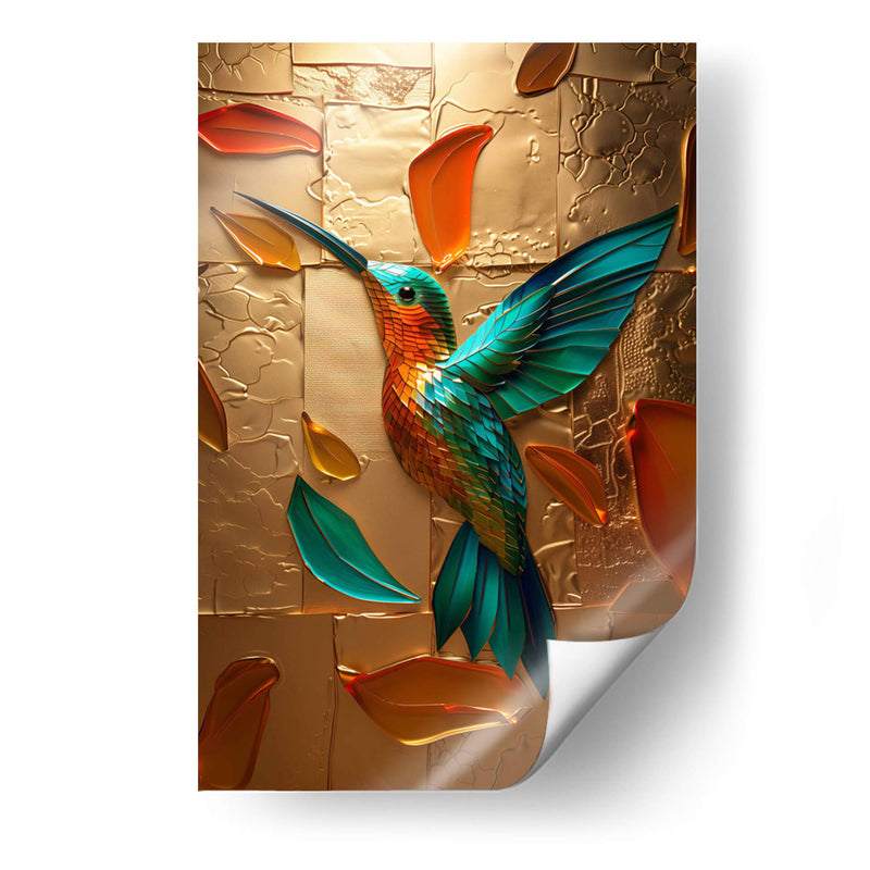 Colibrí en Oro - Dav Madrid | Cuadro decorativo de Canvas Lab