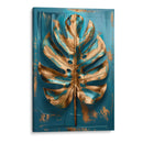 Hoja Monstera Oro y Turquesa - Dav Madrid | Cuadro decorativo de Canvas Lab