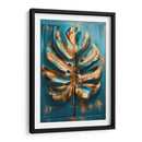 Hoja Monstera Oro y Turquesa - Dav Madrid | Cuadro decorativo de Canvas Lab