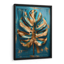 Hoja Monstera Oro y Turquesa - Dav Madrid | Cuadro decorativo de Canvas Lab