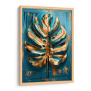 Hoja Monstera Oro y Turquesa - Dav Madrid | Cuadro decorativo de Canvas Lab