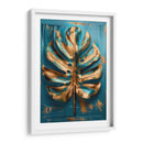 Hoja Monstera Oro y Turquesa - Dav Madrid | Cuadro decorativo de Canvas Lab