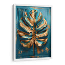 Hoja Monstera Oro y Turquesa - Dav Madrid | Cuadro decorativo de Canvas Lab