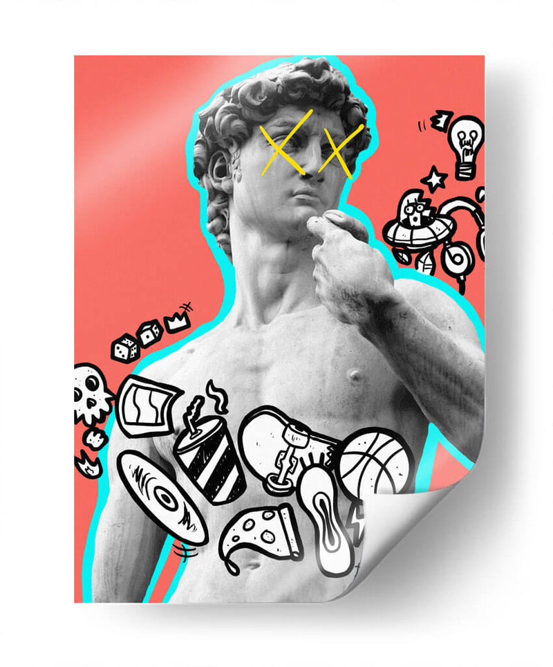 Doodle David - Ash | Cuadro decorativo de Canvas Lab