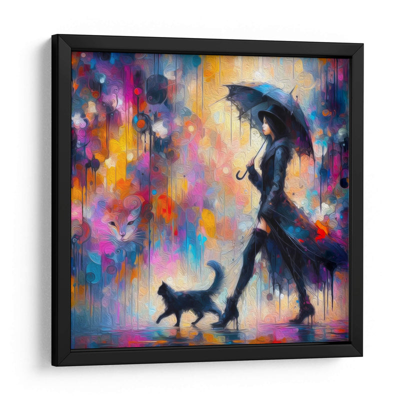 Mujer y gato - Paltik Arte Digital | Cuadro decorativo de Canvas Lab