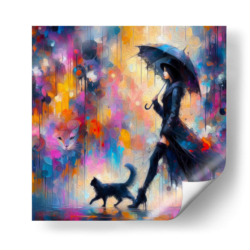 Mujer y gato - Paltik Arte Digital | Cuadro decorativo de Canvas Lab