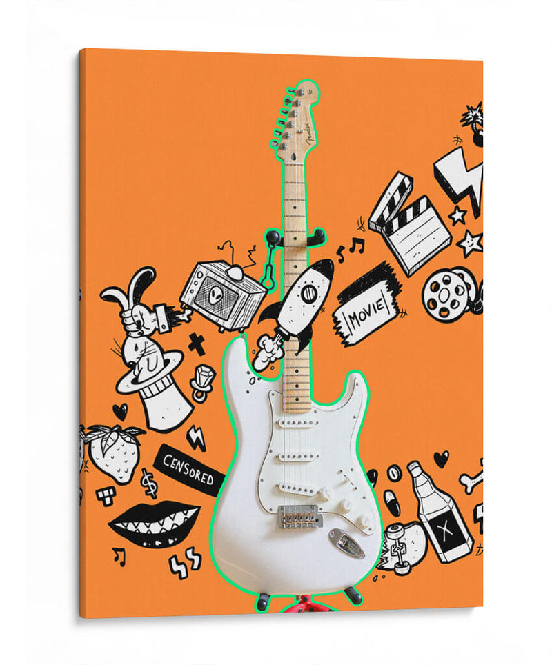 Doodle Guitar - Ash | Cuadro decorativo de Canvas Lab