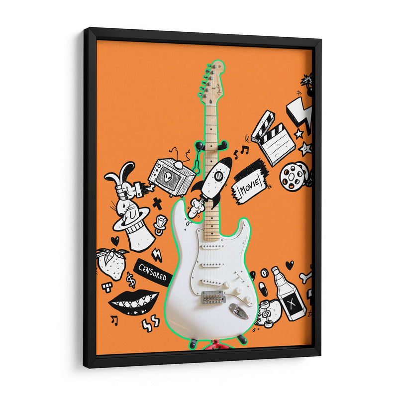 Doodle Guitar - Ash | Cuadro decorativo de Canvas Lab