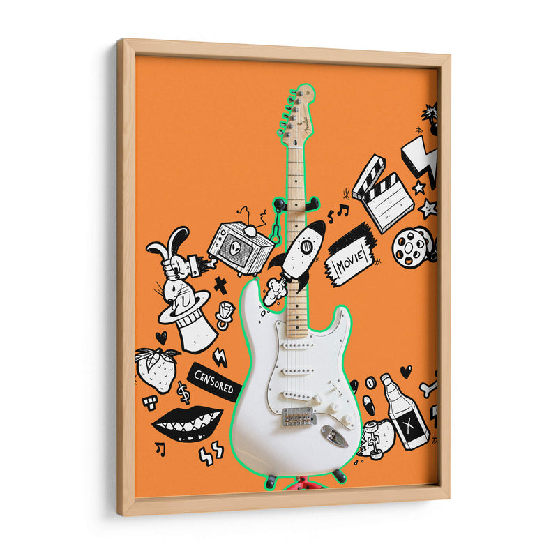 Doodle Guitar - Ash | Cuadro decorativo de Canvas Lab